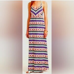 Mara Hoffman Maxi Halter Dress ParrotsTropical Print Vacation Resortwear Large